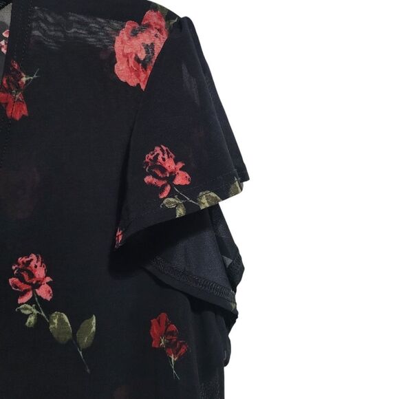 Ivy Rose rose short sleeve sheer robe - Picture 3 of 5